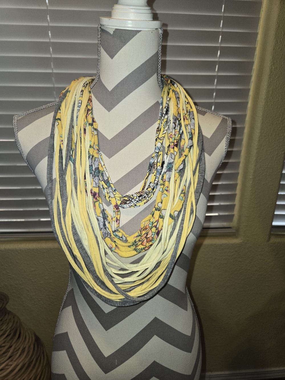 Multi-Strand Yellow Floral Women’s Necklace Scarf